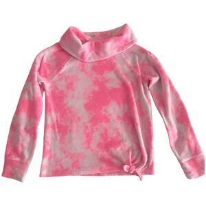 So Pink Tie-Dye Cozy Fleece Cowl Neck Pullover XL 14/16